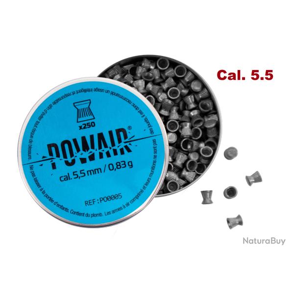 PLOMB  plats Powair - Cal.   5.5 mm  Boite de 250