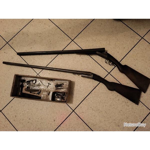 Fusil Manufrance Id�al pontet lunettes cal 12 poudre noire