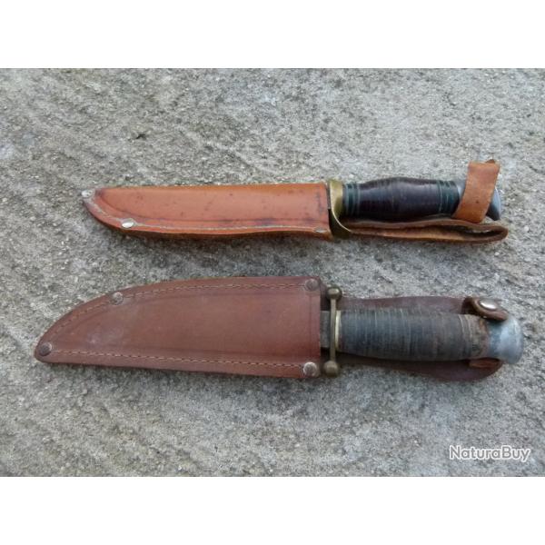 Lot de 2 Couteaux avec Fourreaux Scout ou Chasse