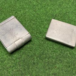 DEUX &Eacute;TUIS A CIGARETTES ARTISANAT DE TRANCH&Eacute;ES  WW 1