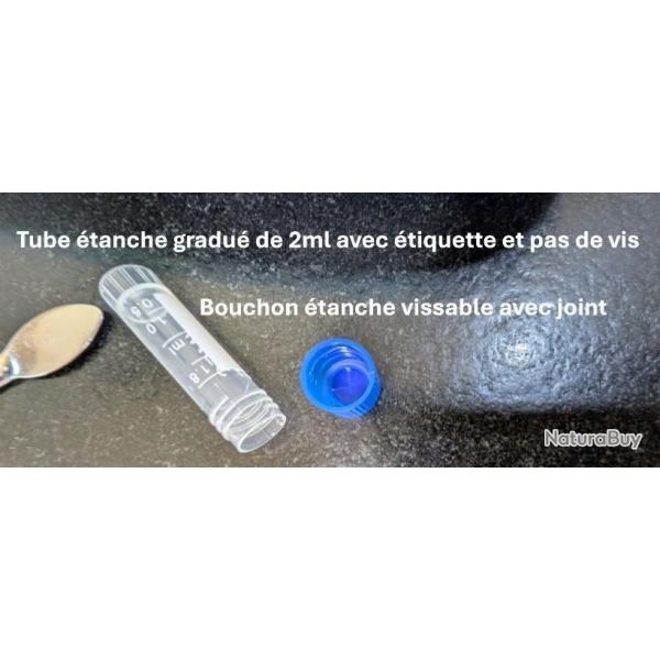 25 TUBES DOSETTES ETANCHES 2ML CHARGEMENT POUDRE NOIRE / SEMOULE