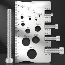 PLAQUE JAUGE VISSERIE BOULONNERIE POUR MESURER ET VERIFIER LES PAS DE VIS