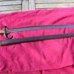 Sabre Ba&iuml;onnette Yatagan pour fusil Chassepot mod&egrave;le 1866