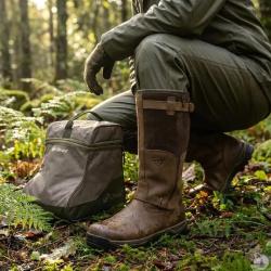 Bottes chasse cuir marron fourr&eacute;e Iceland Gore Tex + sac