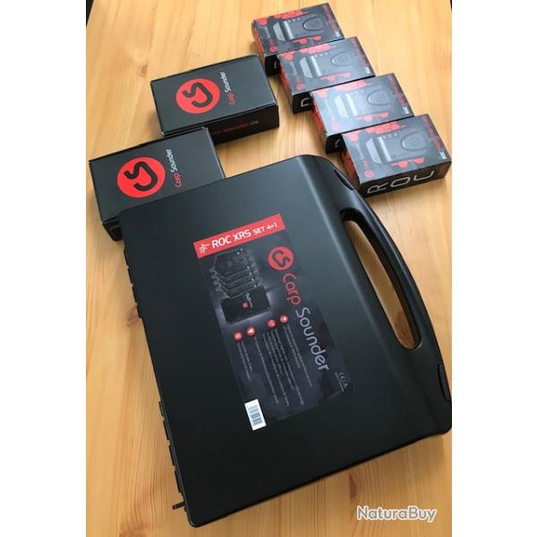 Coffret Carpsounder Centrale 4 D�tecteurs Roc XRS-ACC + 2 D�tecteurs Infrarouge Campsecure + Coques