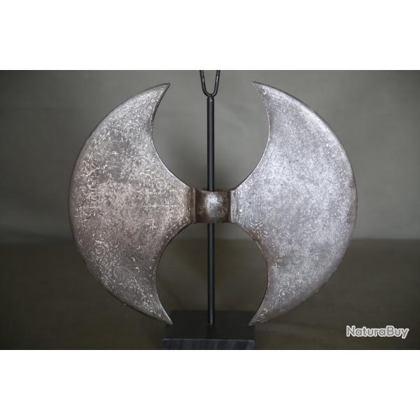 T�te de hache Perse � double lames - Iran Qajar, 19�me si�cle