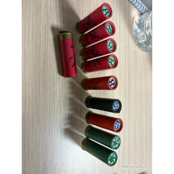 9 Cartouches ancienne en carton cal16