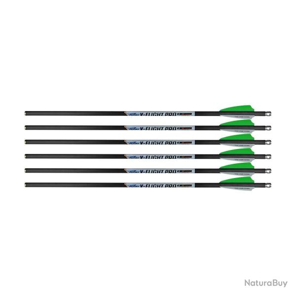 Pack de 6 fl�ches Carbon Excalibur V-Flight 18"