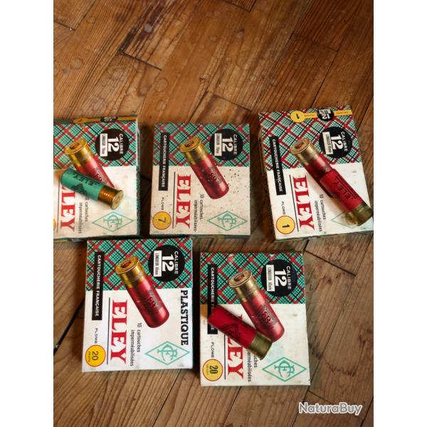 Cartouches cal 12 eley plomb :1,7 et 20 grains