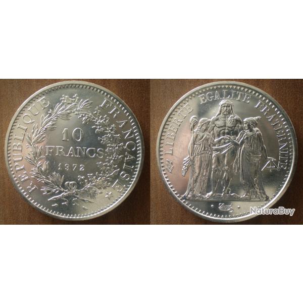 France 10 Francs 1972 Neuve Hercule Argent Frs Frs Frc Piece Europe