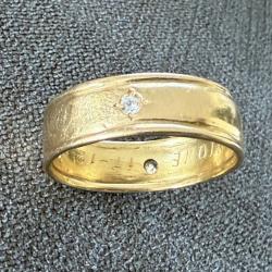 Tr&egrave;s grande bague homme - or massif 18 carats - taille 71 - alliance ou chevali&egrave;re