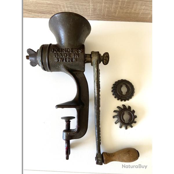 Ancien Hachoir � Viande Vintage Manuel Bolinder's Ideal N�2 Made in Sweden