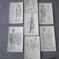 Lot de 7 cartes postales repr&eacute;sentant l'Ecole Polytechnique