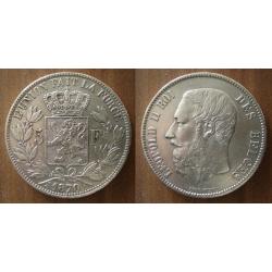 Belgique 5 Francs 1870 Argent Leopold 2 Roi Des Belges Piece Frcs Frs Frc