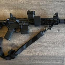 CARABINE ADC M5 type AR15, 9.5",  CAL. 300AAC + rds + point rouge