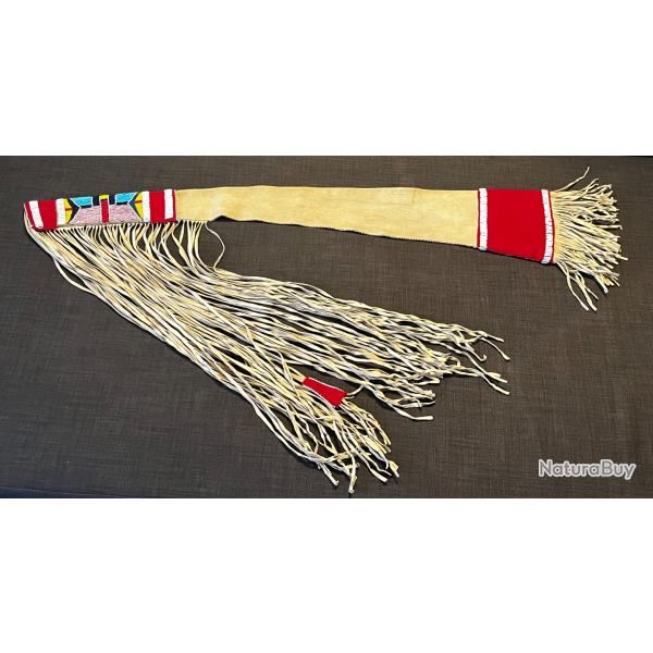 Magnifique scabbard crow �tui � fusil perl� seedbeads indien des plaines