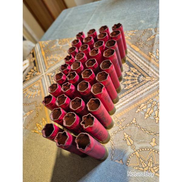 Lot  rare  de 38 douilles  vides carton ROTTWEIL Tiger cal 12 chambrees 67,5