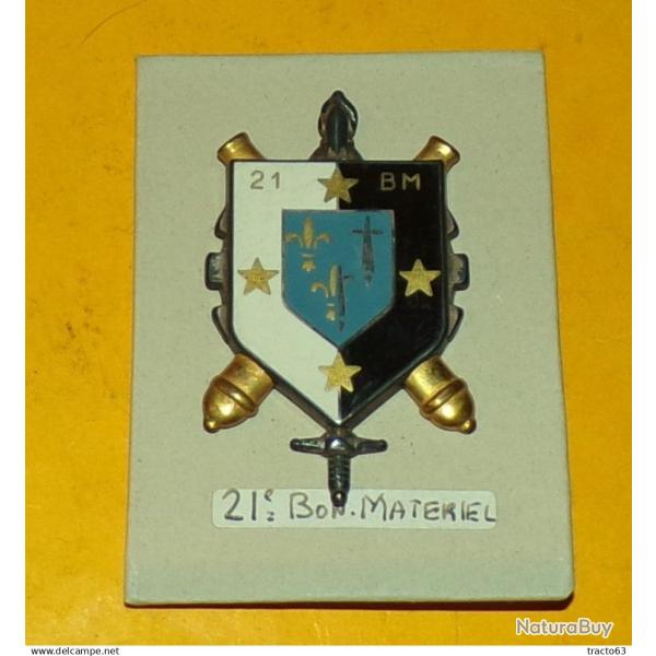 21� Bataillon du Mat�riel, �cu gris bleu, �toiles dor�es, 2 pontets , FABRICANT FAISSE PARIS ,HOMOLO