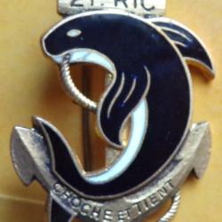 21&deg; R&eacute;giment d'Infanterie Coloniale, gros marsouin, d&eacute;pos&eacute;, plat, FABRICANT DRAGO PARIS NICE 43 RUE