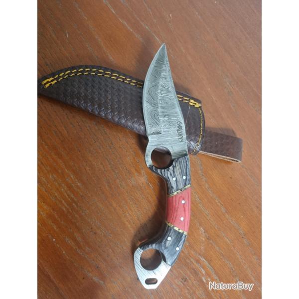 Couteau de combat damas Corse artisanal