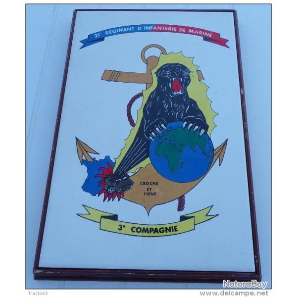 21� REGIMENT INFANTERIE DE MARINE , 2� COMPAGNIE ,CARRELAGE DANS MONTURE BOIS . , BON ETAT VOIR PHOT