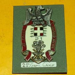 21&deg; R&eacute;giment d'Infanterie de Camp, CANJUERS, FABRICANT DRAGO PARIS  ,HOMOLOGATION  2876  , ETAT VOIR
