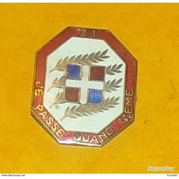 21� R�giment d'Infanterie, �mail, dos lisse,  FABRICANT ARTHUS BERTRAND PARIS  ,HOMOLOGATION 425, ET