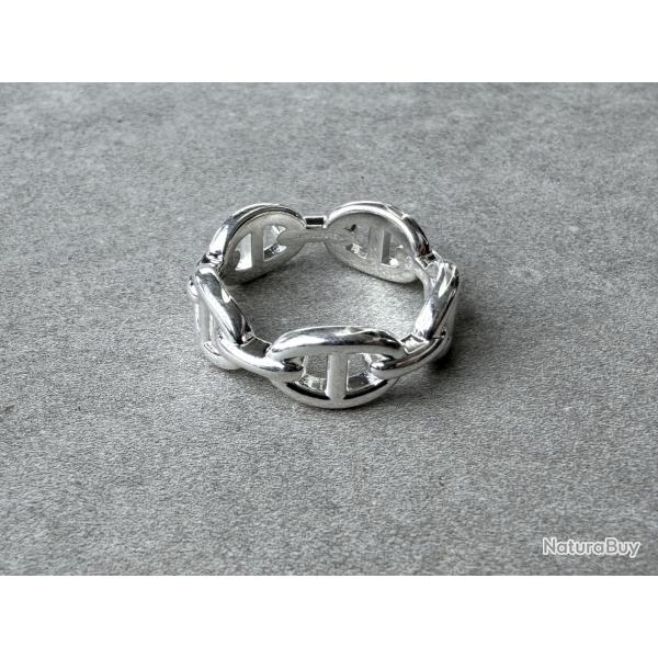 Bague HERMES neuve en argent - chaine d'ancre - taille 57 - Herm�s