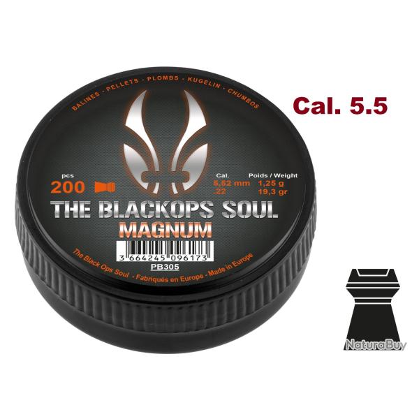 Plombs Black Ops SOUL MAGNUM  plat - Cal. 5.5 mm  X 200