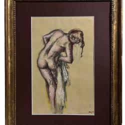 Pastel Edgard Degas avec cachet d'atelier Repr&eacute;sente un nu de femme