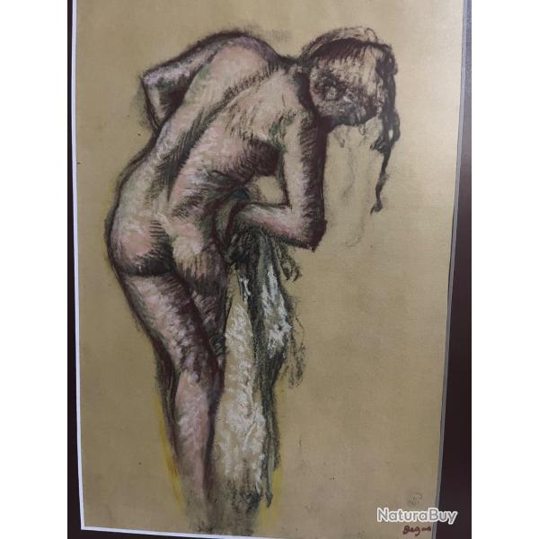 Pastel Edgard Degas avec cachet d'atelier Repr�sente un nu de femme