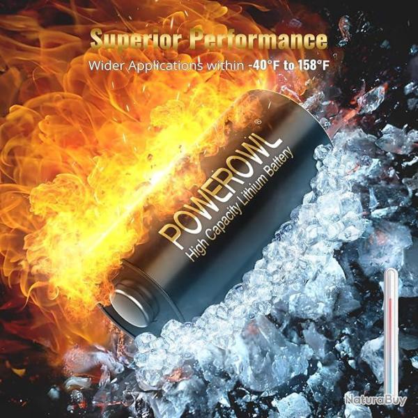 Pile Lithium CR123A 1500 mAh Lithium (POWEROWL)