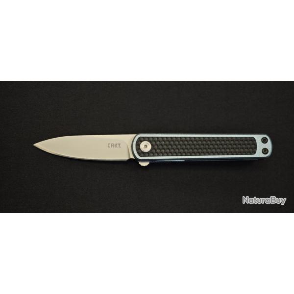 CRKT Pup 7070 - Couteau pliant de poche en acier AUS10, finition Bead Blast