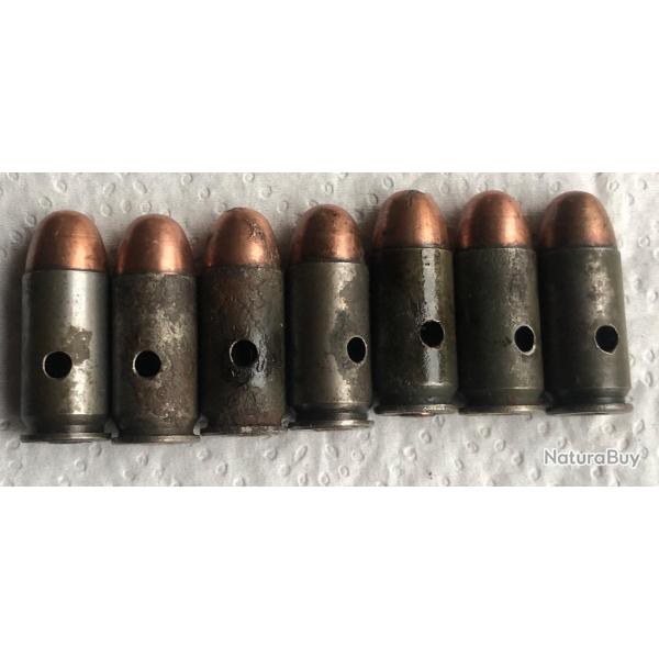7 cartouches  45 acp 11,43 pour colt 1911a1 us ww2 dat�es 1943  neutralis�es