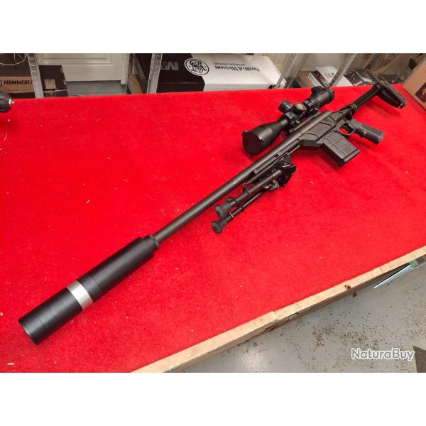 REMINGTON 700 CAL. 308 WIN EN EXCELLENT ETAT + LUNETTE 6-24X50 + SILENCIEUX + MALLETTE + BIPIED