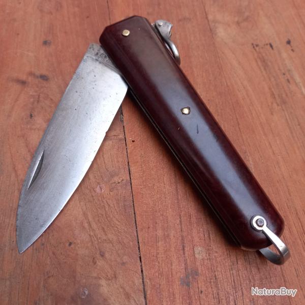 Gros et Solide Couteau BOULEDOGUE Chasseur VERITABLE ISSARD Manche C�loron