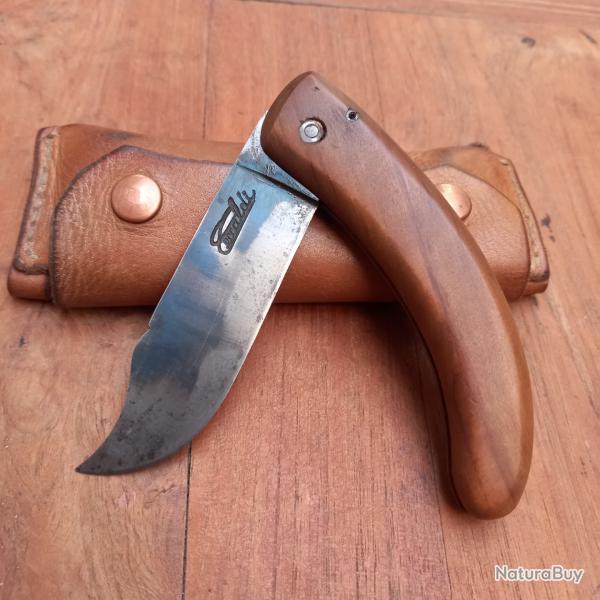 Couteau Artisanal CORSE CECCALDI Manche en Bois avec �tui en cuir