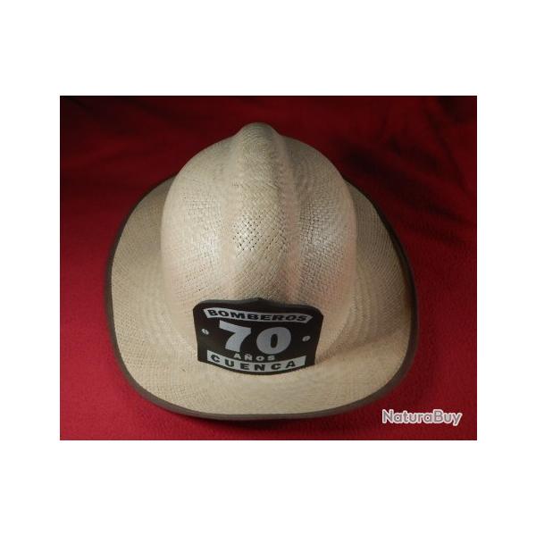 Tr�s rare - Chapeau moul� du casque des pompiers de Cuenca / Equateur pour les 70 ans du corps