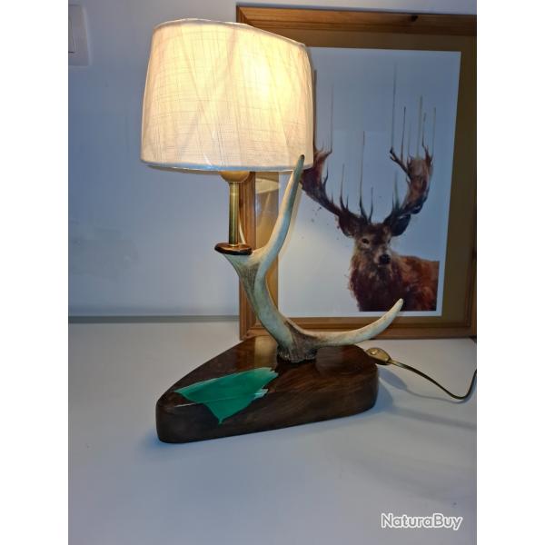 Lampe de bureau bois de cerf