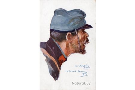 CPA carte postale poilus guerre 1914 18 cartouchière tenue habit vêtement WW1
