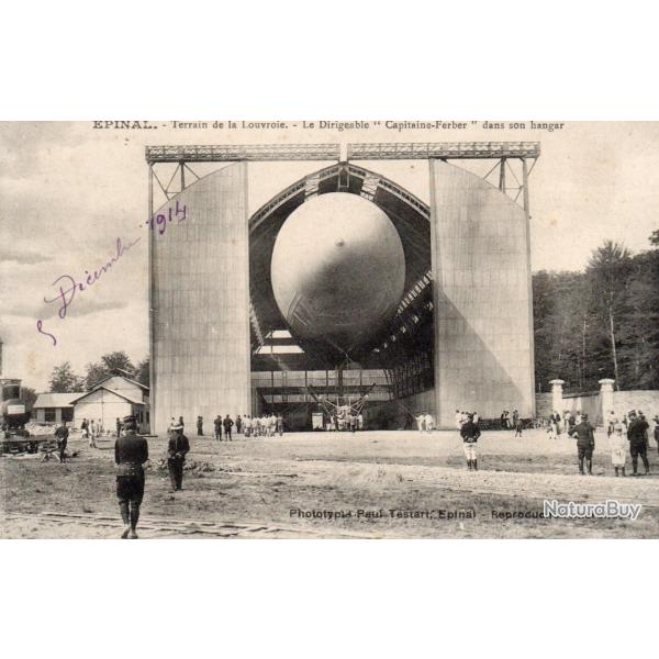 CPA- EPINAL.-Terrain de la Louvroie- Le Dirigeable " Capitaine Ferber " dans son hangar  -N�7496