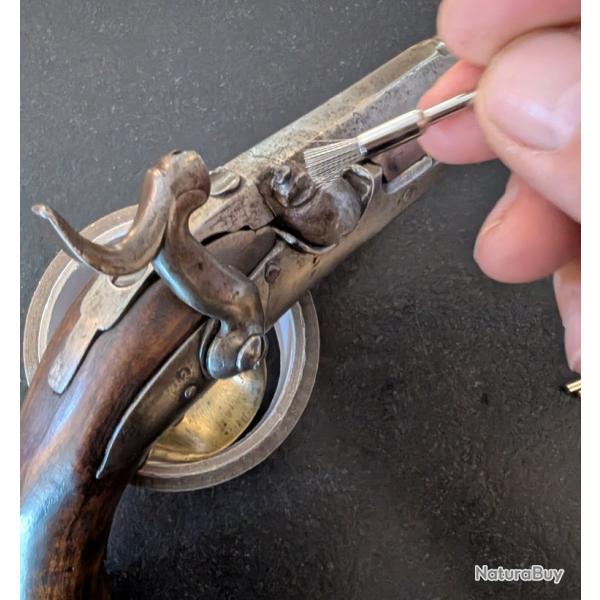 4 PETITES BROSSETES INOX POUR NETTOYAGE ARMES ANCIENNES