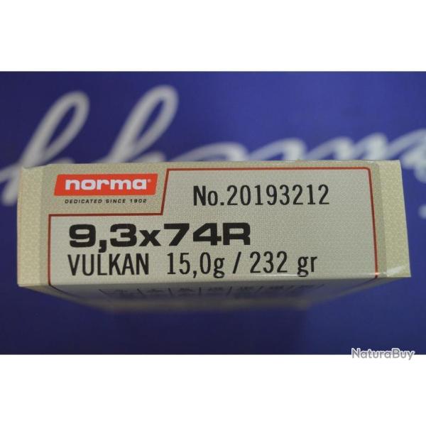 1 BOITE DE 20 BALLES  9.3X74 R NORMA VULKAN 15G/232GR  NEUVE