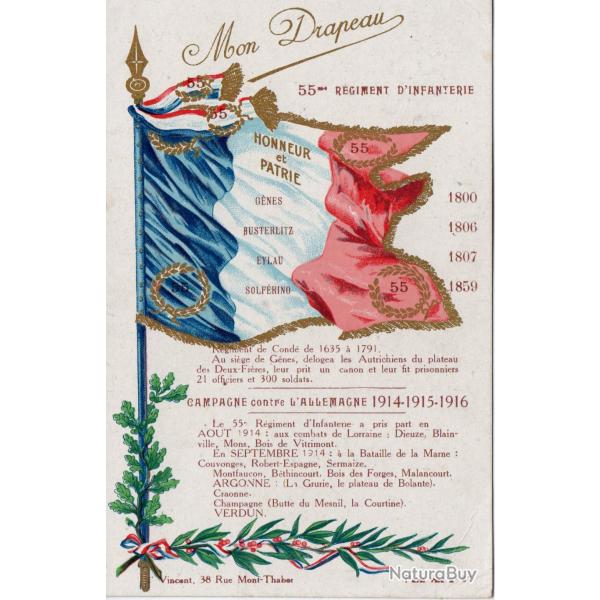CPA- 55me REGIMENT DINFANTERIE -N�7500