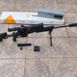 Carabine TLD Tikka T3X Tac A1 6.5 CM Lunette Leica PRS, compl&egrave;te, rod&eacute;e et r&eacute;gl&eacute;e. - 400 coups