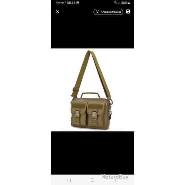 Sac militaire tactique TAN � bandouliere, poign�e et USB