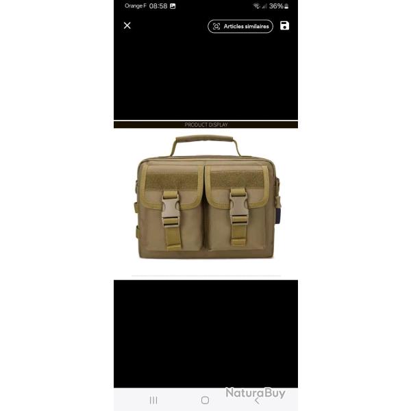 Sac militaire tactique TAN � bandouliere, poign�e et USB