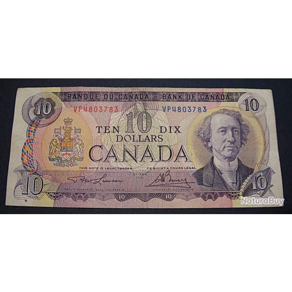 Canada, billet de ten dollars ottawa 1971ttb