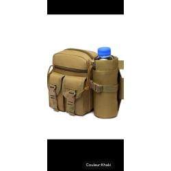 Sacoche militaire tactique TAN avec etui bouteille chasse, p&ecirc;che, rando, airsoft, arm&eacute;e, s&eacute;curit&eacute;...