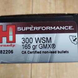 .300 WSM Hornady 165gr gmx boite 20